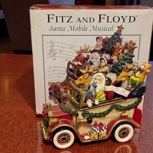Fitz and Floyd Santa Musical Mobile with Red and Gold